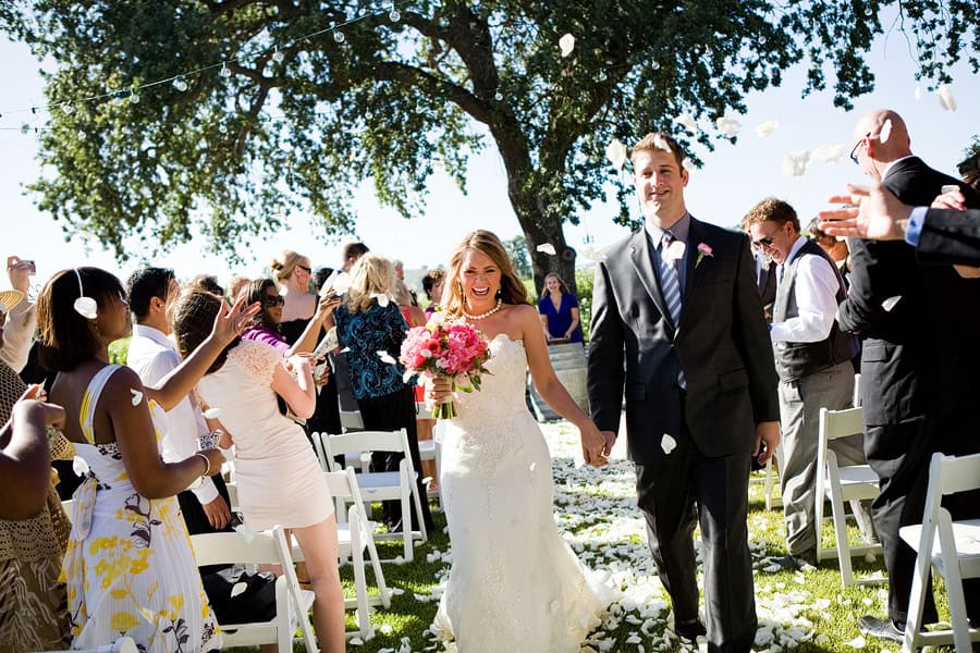 Recessional after wedding, Zenaida Cellars wedding