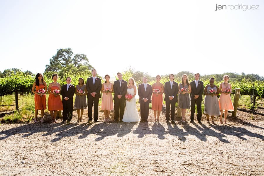 wedding photography by Jen Rodriguez at Zenaida Cellars in Paso Robles, bridal party