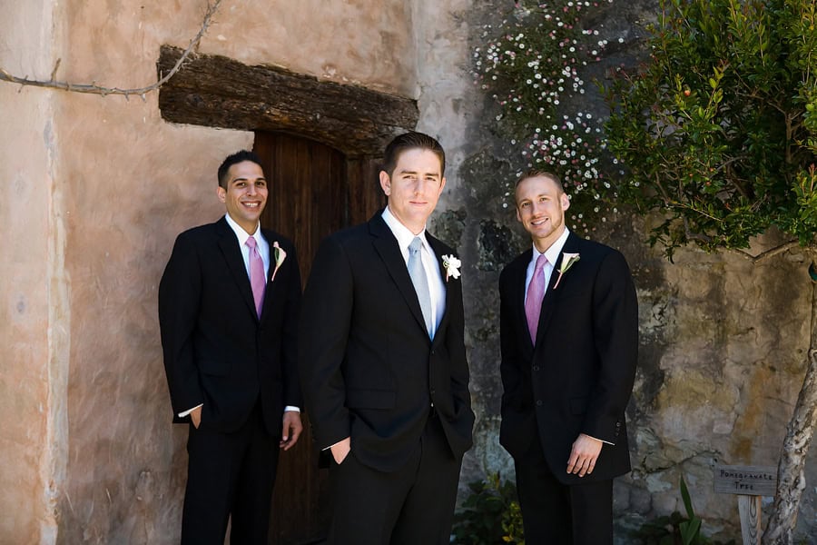 Groom at Carmel mission, Carmel mission wedding photographer, Groom portraits at the Carmel Mission, Carmel mission wedding, groomsmen portraits at the Carmel mission