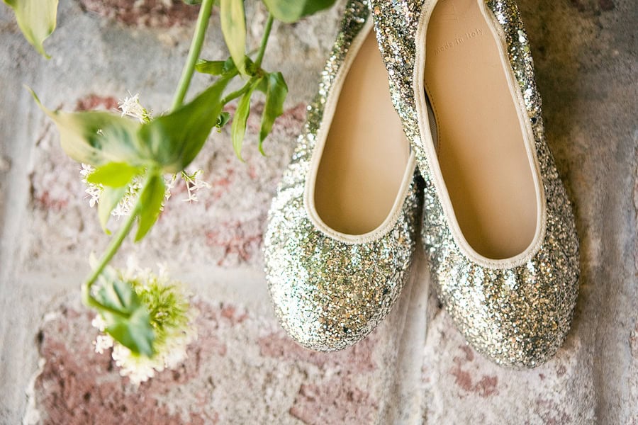 gold glitter wedding flats