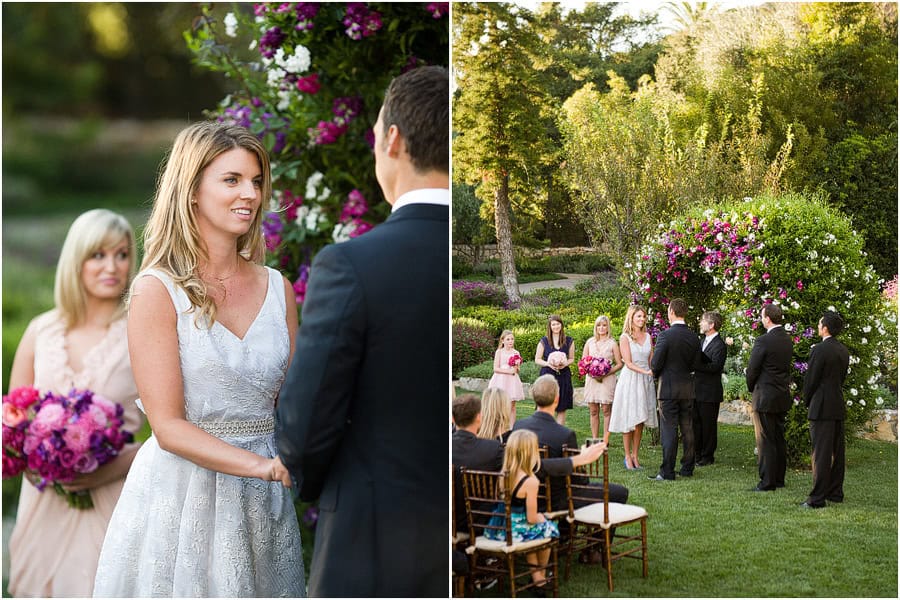 The bride and groom during their wedding ceremony 