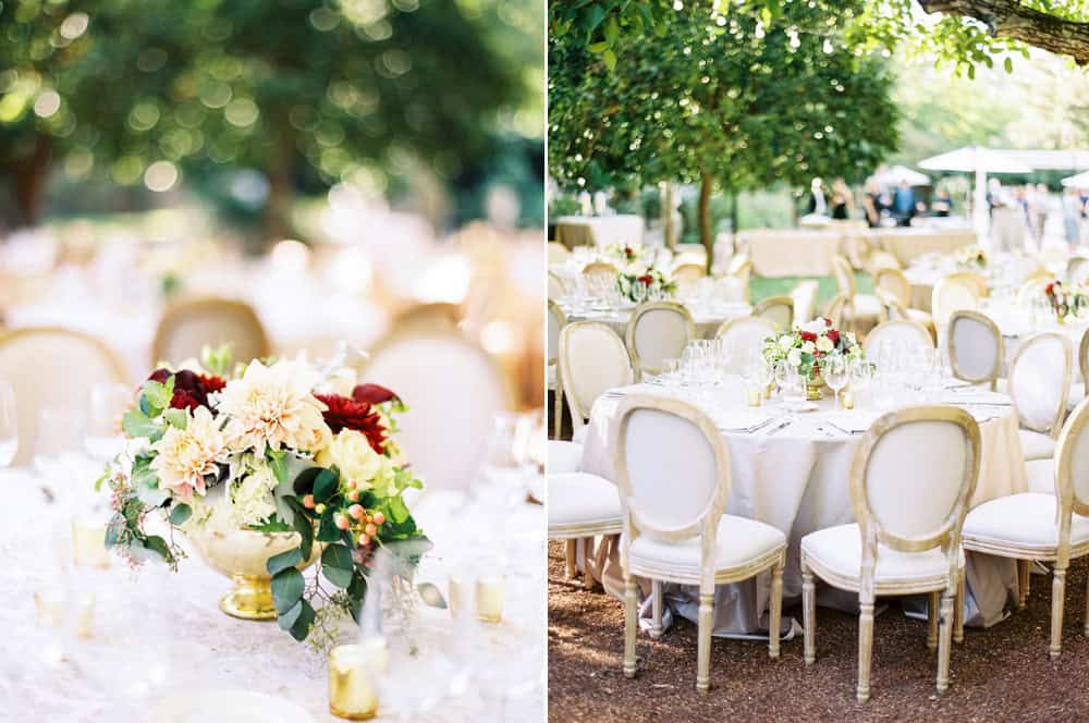 Fall wedding colors and decor at Beringer