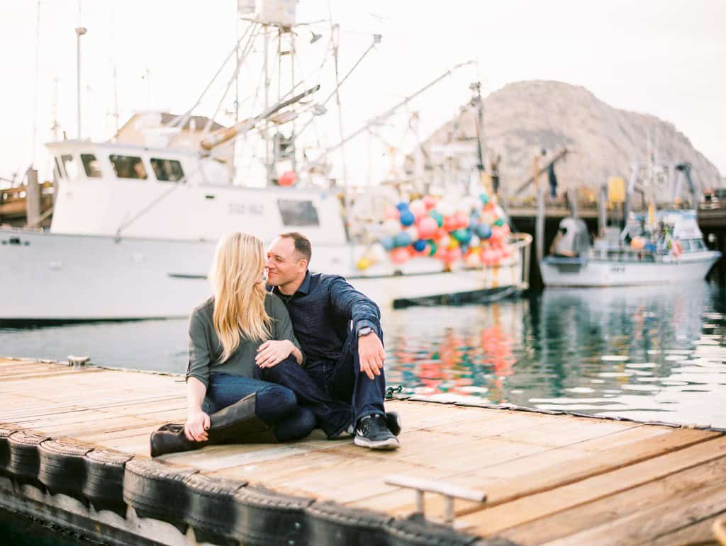 Morro Bay harbor engagement photograph