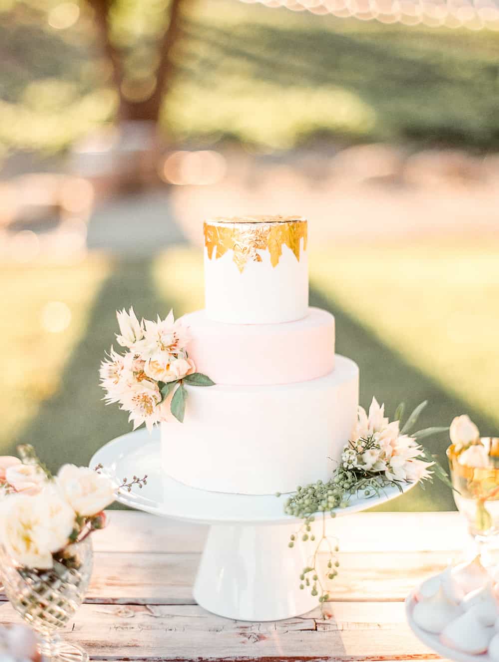 Gold Leaf wedding cake by Paper Cake Events 