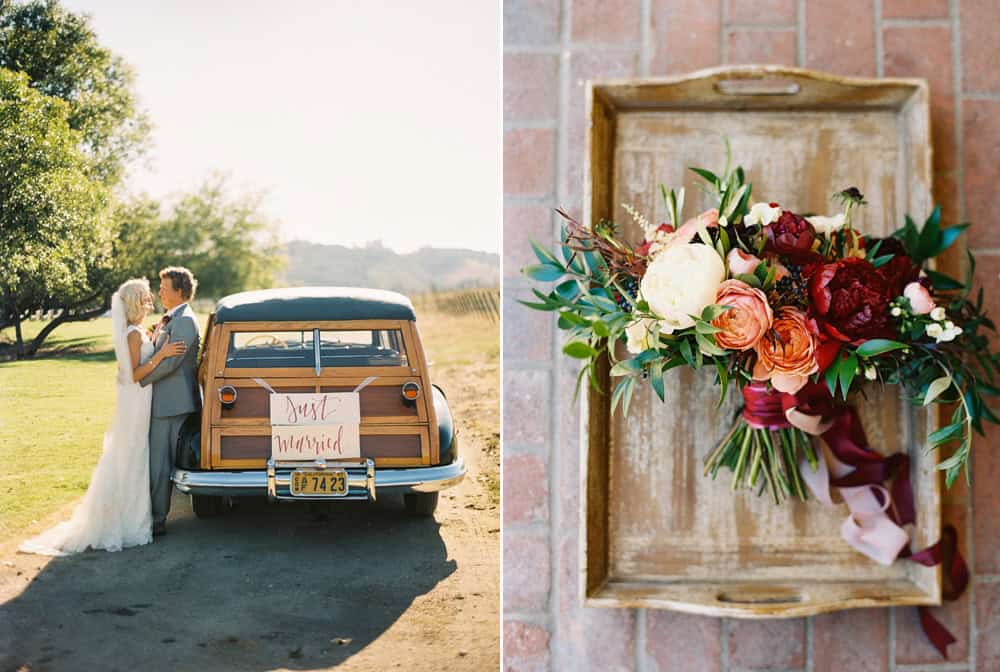 Beautiful bold and berry hued bridal bouquet by Noonan's Wine Country Designs 