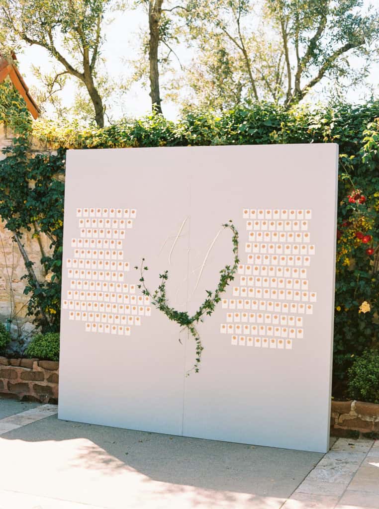 Creative wedding escort display
