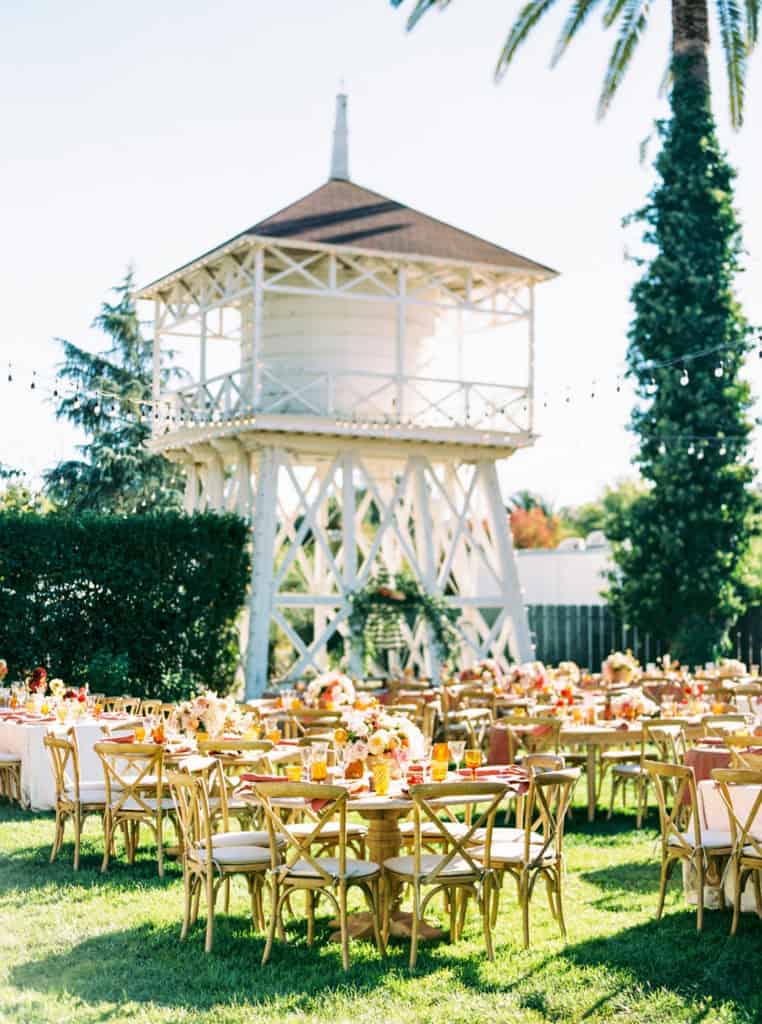 White water tower at mattei's Tavern and full set reception space